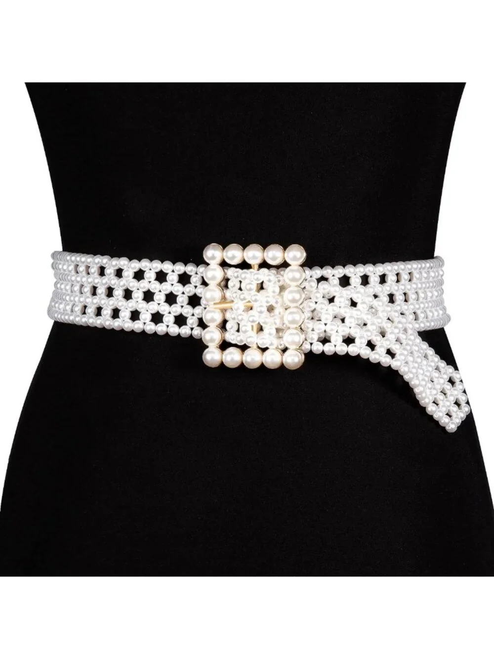 Elegant Pearl Chain Belt for Women | Elastic Waist for Dress, Jeans & Bridal